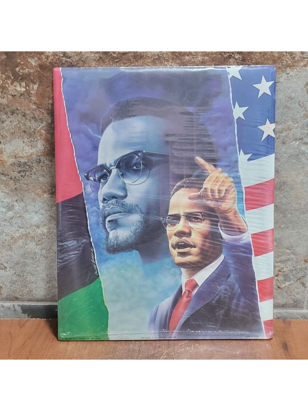 Vintage Unframed Malcolm X Art Print 1992 Oswald Greene